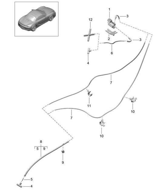Diagram 202-015 Porsche Cayman 987C/981C (2005-2016) Fuel System, Exhaust System