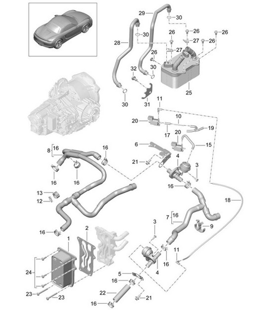 Diagram 360-000 Porsche Boxster 986/987/981（1997 年 - 2016 年） 传播