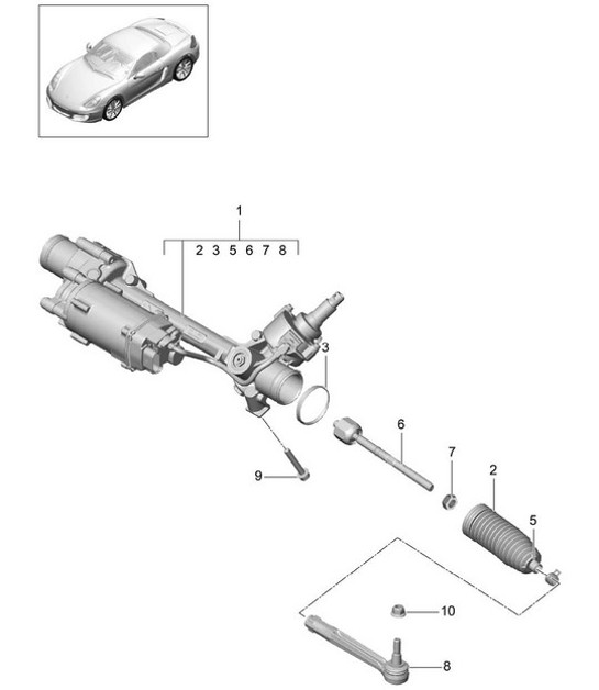 Diagram 403-000 Porsche 964（911）C4 1989-93年 前轴、转向 