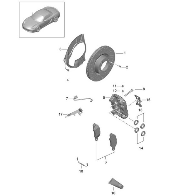 Diagram 602-000 Porsche 996 (911) (1997-2005) Wheels, Brakes