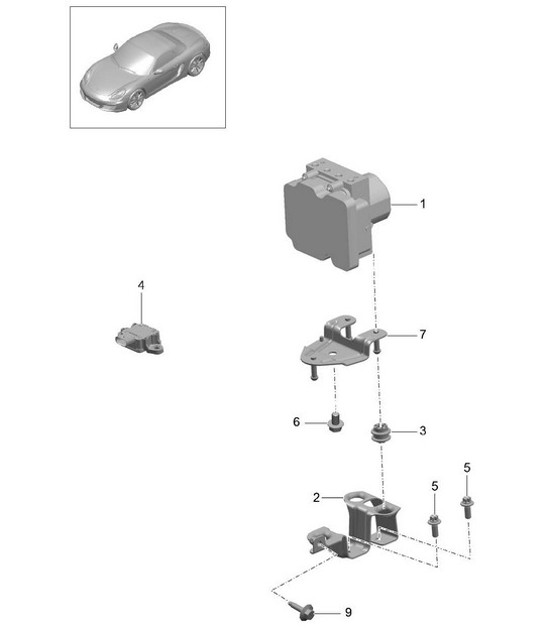 Diagram 605-000 Porsche Cayman T 718 2.0L PDK (300 Bhp) Wheels, Brakes