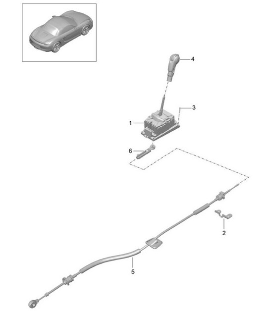 Diagram 701-001 Porsche Cayenne S/GTS 4.8L 2007>> Sistema a leva manuale, gruppo pedali