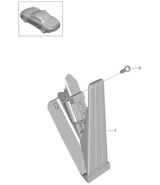 Diagram 702-010 Porsche Boxster 986/987/981 (1997-2016) Sistema a leva manuale, gruppo pedali 