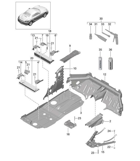 Diagram 801-020 Porsche 992 (911) 2019>> Carrosserie