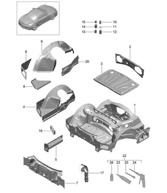Diagram 801-035 Porsche 996 C2 3.4L 1997-08/01  车身