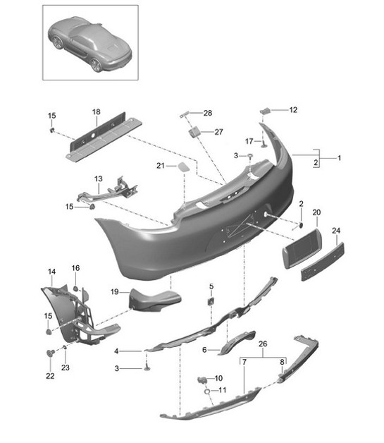Diagram 802-010 Porsche 911 Turbo 3.3L 1978-89 Carrocería