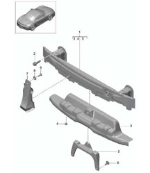 Soporte para parachoques - TRASERO - 981 Boxster / Boxster S 2012-16