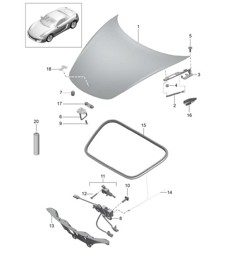 Afdekking - VOOR - 981 Boxster / Boxster S 2012-16
