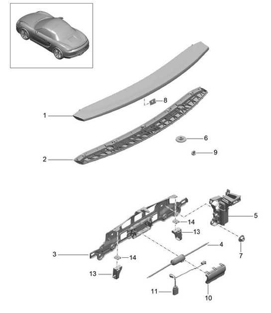 Diagram 803-007 Porsche Cayman 987C/981C (2005-2016) Carrozzeria