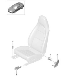 Front seat (complete) / sports seat / Trim / Rail 981 Boxster / Boxster S  2012>>