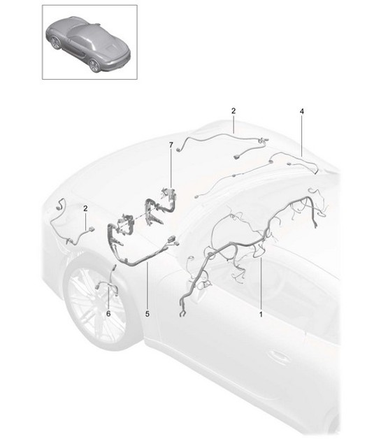 Diagram 902-011 Porsche Boxster GTS 718 4.0L Manual (400 Bhp) Electrical equipment