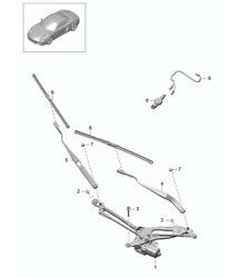 Windscreen wiper system, compl<BR>Rain sensor 981 Boxster / Boxster S 2012-16