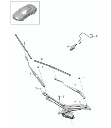 Windscreen wiper system, compl<BR>Rain sensor 981 Boxster / Boxster S 2012-16