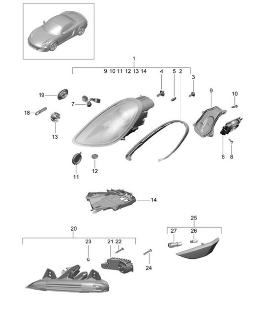Diagram 905-001 Porsche 944 1982-1991 