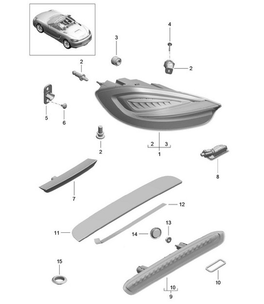 Diagram 905-005 Porsche Boxster 986/987/981 (1997-2016) Materiale elettrico
