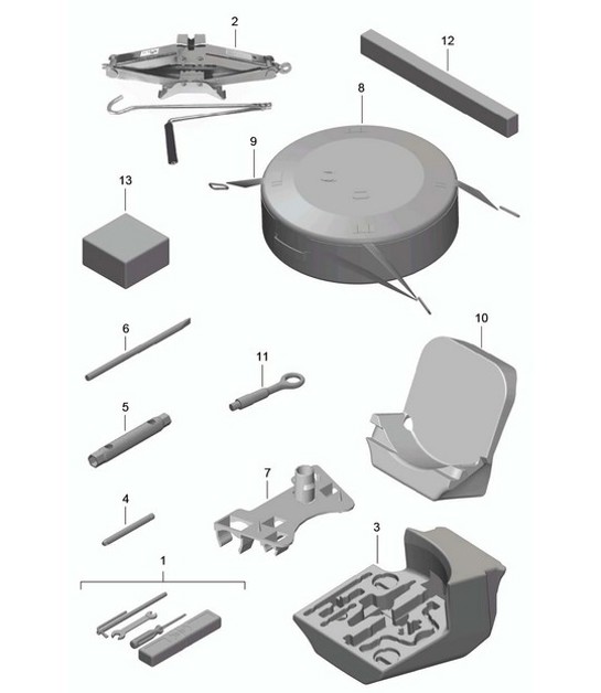 Diagram 001-000 Porsche Cayman GT4 3.8L 2015-16 Accesorios y otros 