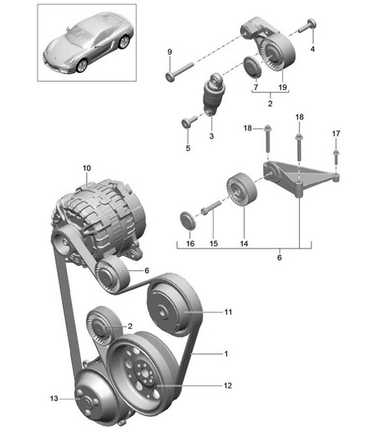 Diagram 101-010 Porsche 968 (1992-1995) 引擎