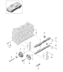 Arbre à cames / Poussoir hydraulique / Unité de réglage d'arbre à cames 981C Cayman / Cayman S 2014-16