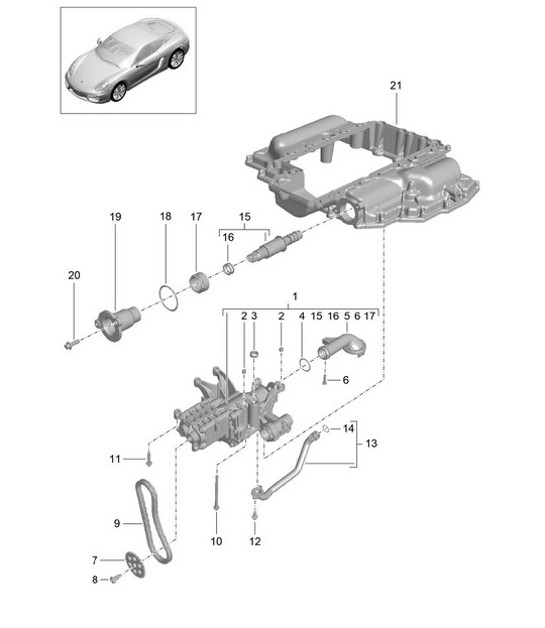 Diagram 104-000 Porsche Cayenne Turbo V8 4.8L Benzina 500 CV Motore