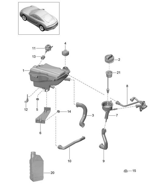 Diagram 105-020 Porsche 964 (911) (1989-1994) Engine