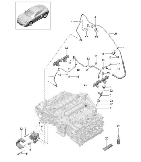 Diagram 107-005 Porsche Cayenne MK2 (957) 2007-2010 Moteur
