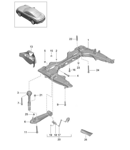 Diagram 401-000 Porsche 卡宴 S V8 4.2L 柴油 382HP 前轴、转向 