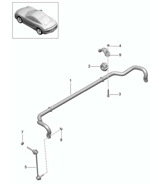 Diagram 402-005 Porsche Cayenne Turbo 4.5L 2003>> Eje delantero, dirección 