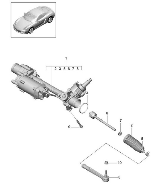 Diagram 403-000 Porsche 993 (911) (1994-1998) Front Axle, Steering 