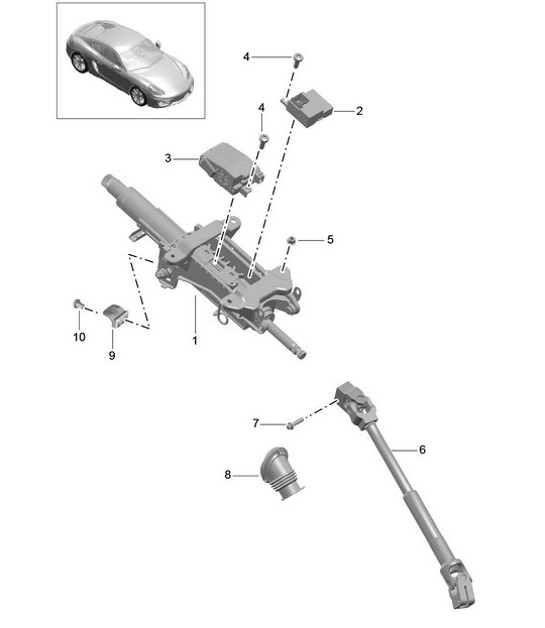 Diagram 403-006 Porsche Macan (95B) MK1 (2014-2018) Front Axle, Steering 