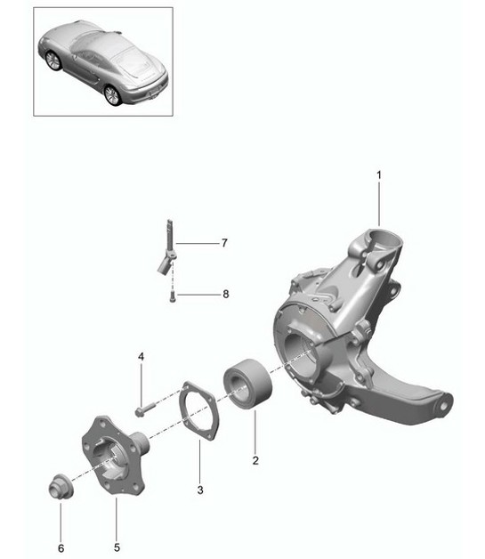 Diagram 501-000 Porsche 996 C4 3.4L 1997-08/01 后轴