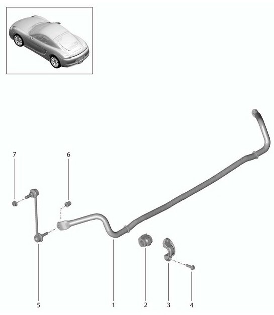 Diagram 501-003 Porsche 996 (911) (1997-2005) Essieu arrière