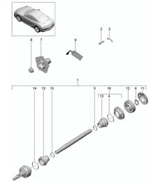 Drive shaft / Wheel hub 981C Cayman / Cayman S 2014-16