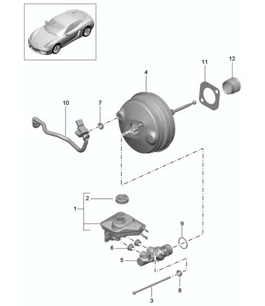 Diagram 604-000 Porsche Cayman 987C/981C (2005-2016) Roues, Freins