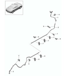 Vacuümleiding / rembekrachtiger - voor midden achter - 981C Cayman / Cayman S 2014-16