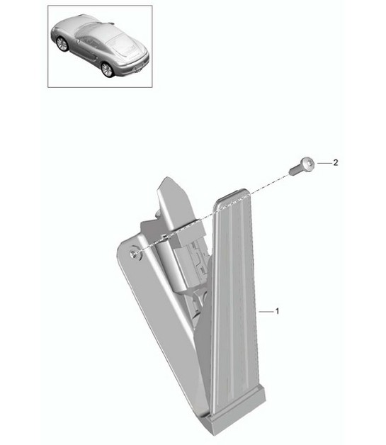 Diagram 702-010 Porsche 996 (911) (1997-2005) Sistema a leva manuale, gruppo pedali 