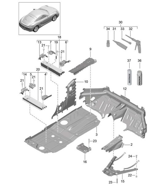Diagram 801-020 Porsche Cayenne V6 3.0L Diésel 245 CV Carrocería