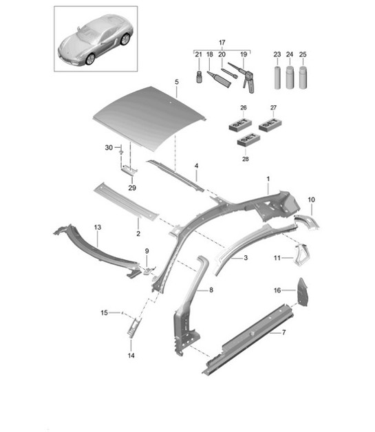 Diagram 801-045 Porsche Boxster 718 (982) 2017>> Carrosserie