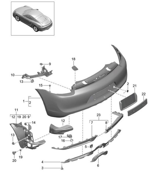 Diagram 802-010 Porsche Cayenne Turbo S V8 4.8L 汽油 550HP  车身