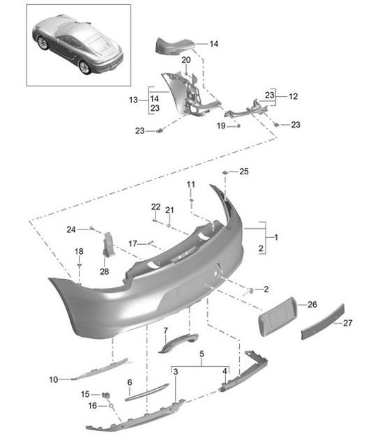 Diagram 802-011 Porsche 991 Targa 4 3.0升（370马力）  车身