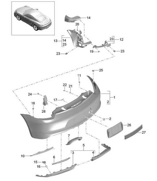 Diagram 802-012 Porsche 996 TURBO 2000-05 Carrozzeria
