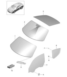 Windschutzscheibe / Seitenscheibe / Heckscheibe 981C Cayman / Cayman S 2014-16