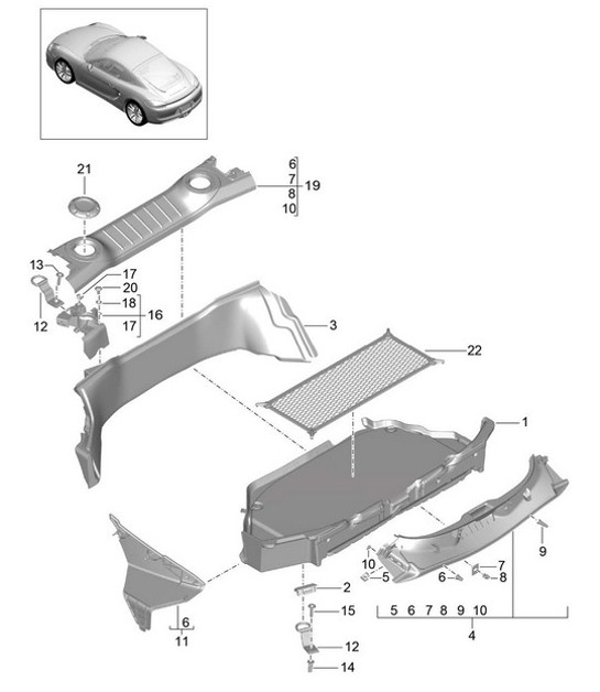 Diagram 807-005 Porsche Panamera 970 MK1 (2009-2013) Carrozzeria