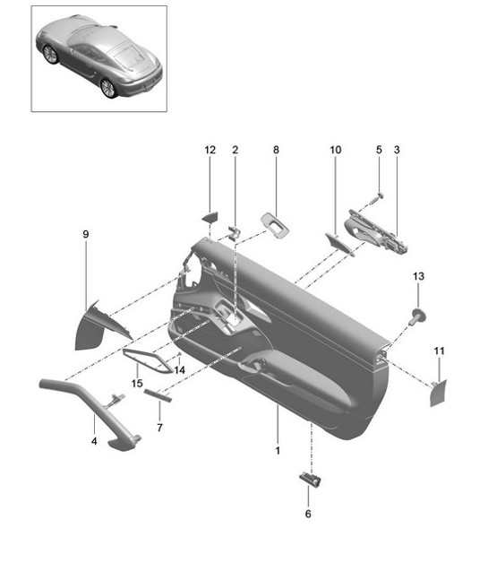 Diagram 808-001 Porsche Cayman 987C/981C (2005-2016) Carrosserie