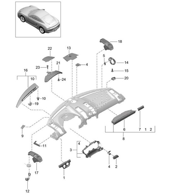 Diagram 809-005 Porsche 991 (911) MK2 2016-2019 Body