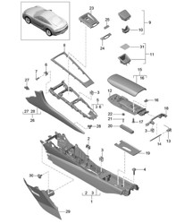 Mittelkonsole 981C Cayman / Cayman S 2014-16