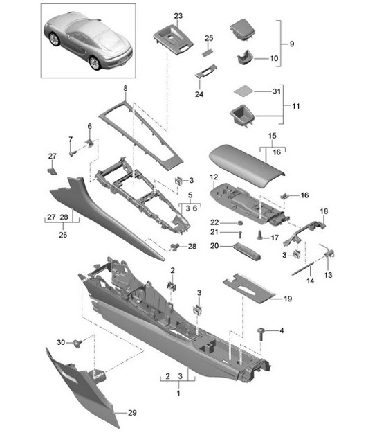 Diagram 809-020 Porsche Cayenne Turbo 4.5L 2003>> Carrozzeria