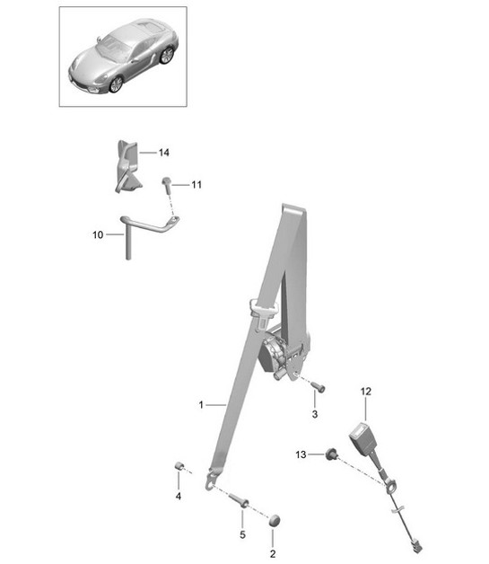 Diagram 812-000 Porsche Boxster 981 2.7L 2012-16 Carrosserie