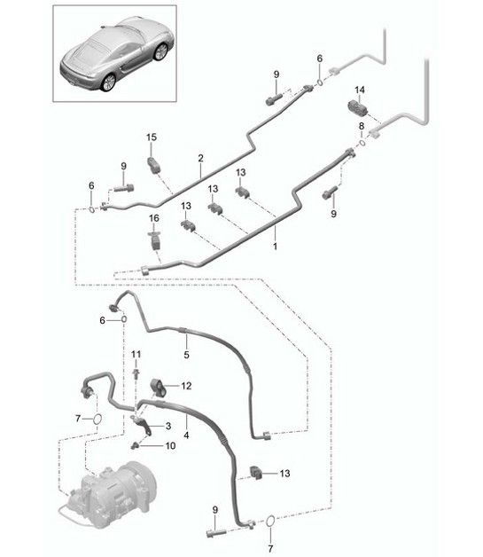 Diagram 813-025 Porsche Cayman 987C/981C (2005-2016) Carrocería
