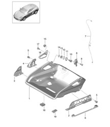 Bucket seat / Collapsible / Seat frame / Accessories 981C Cayman / Cayman S 2014-16