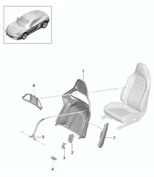 Bucket seat / Collapsible / Seat frame / Accessories 981C Cayman / Cayman S 2014-16